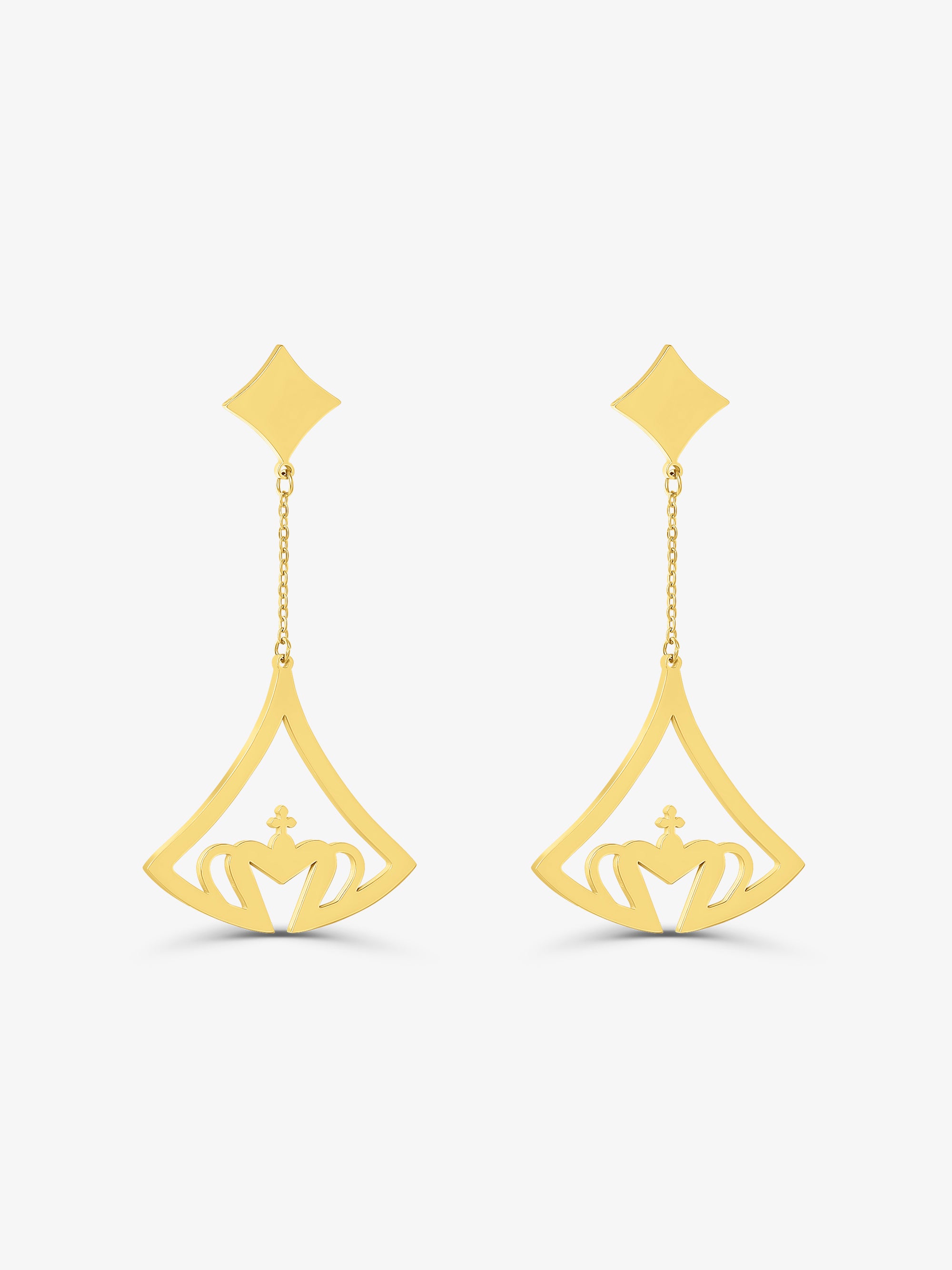 Crown Deco Dangle Earrings