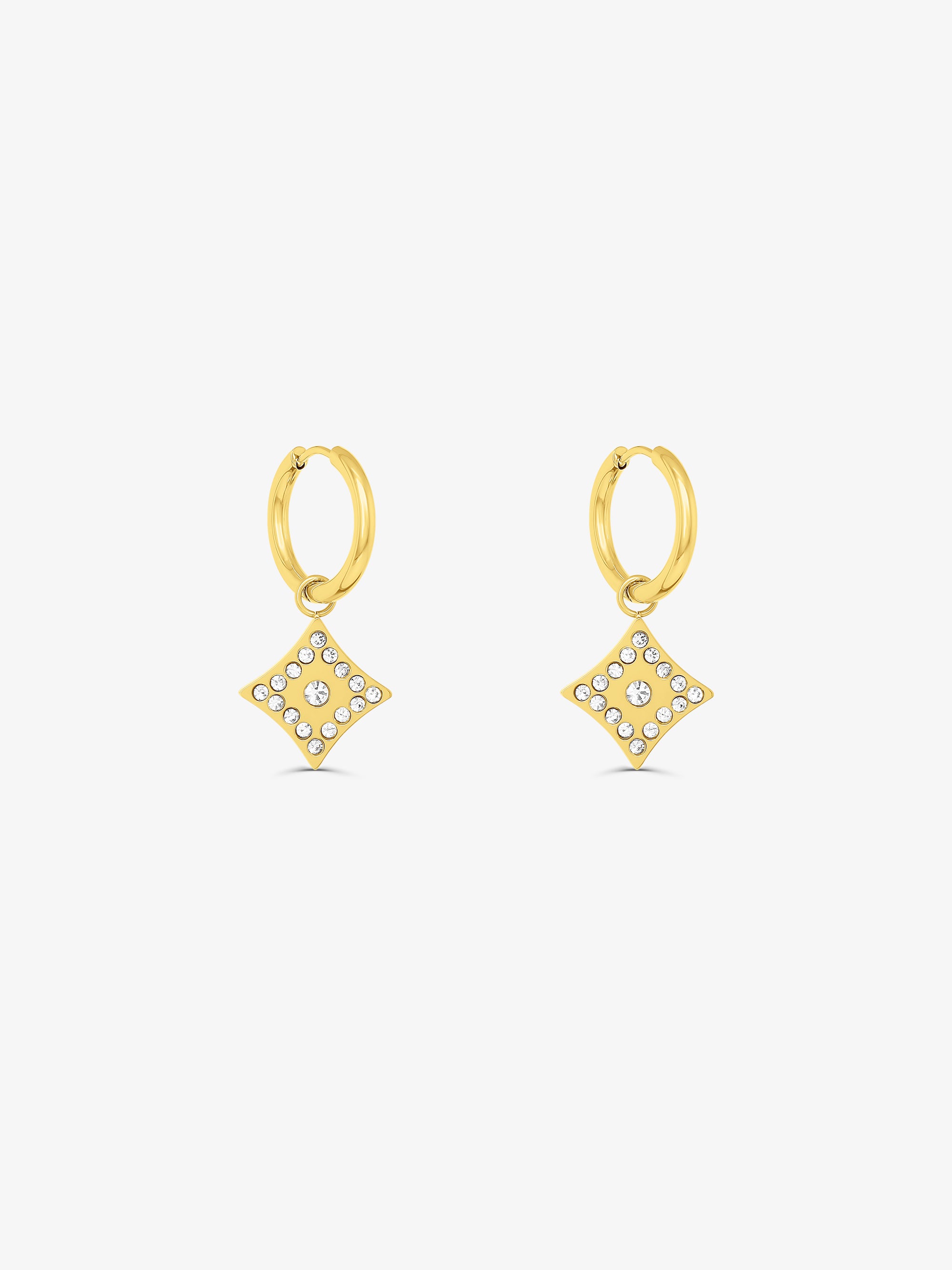 Deco Zirconia Hoop Earrings