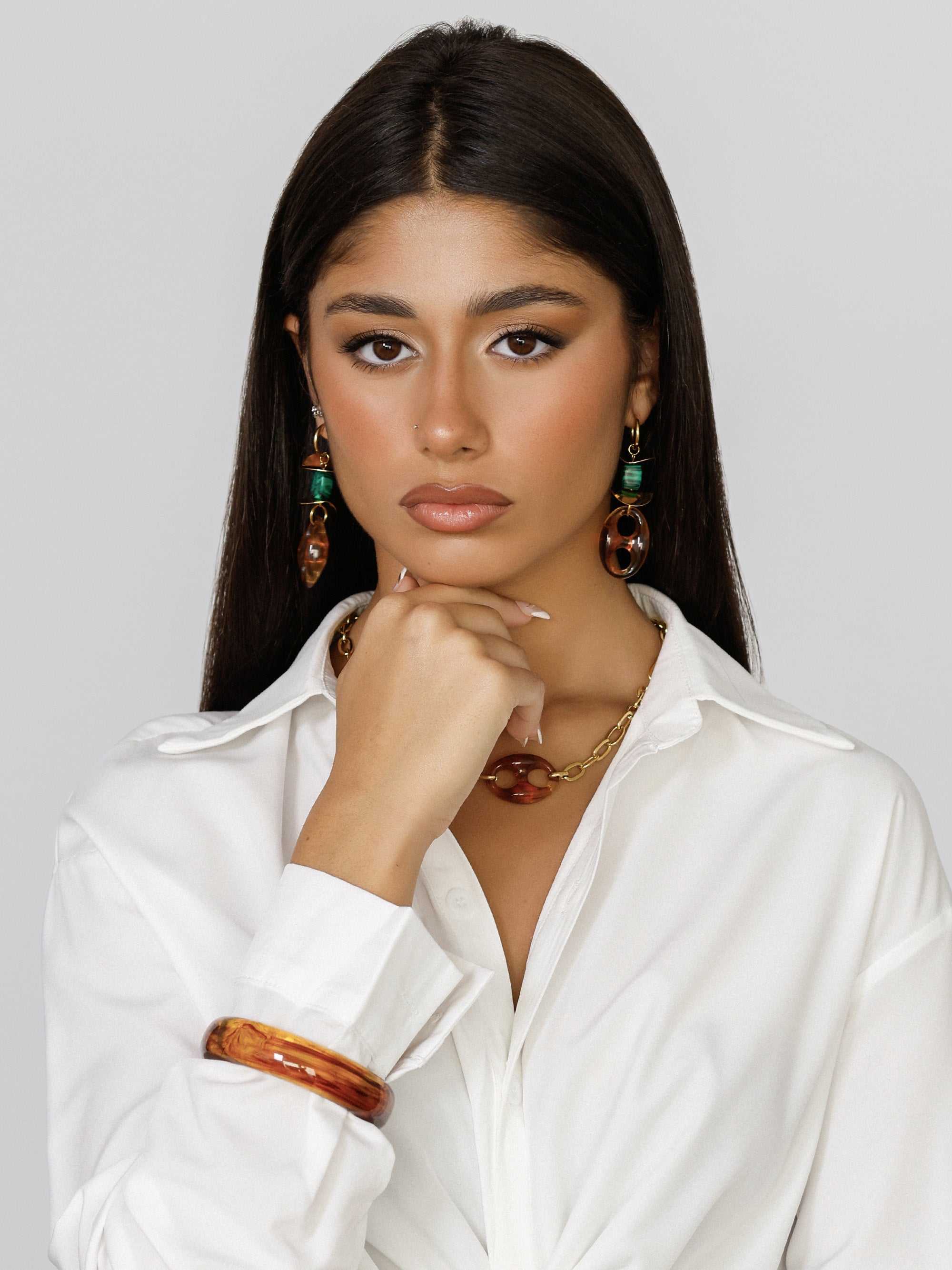 Coffee Bean Tortoiseshell Earrings