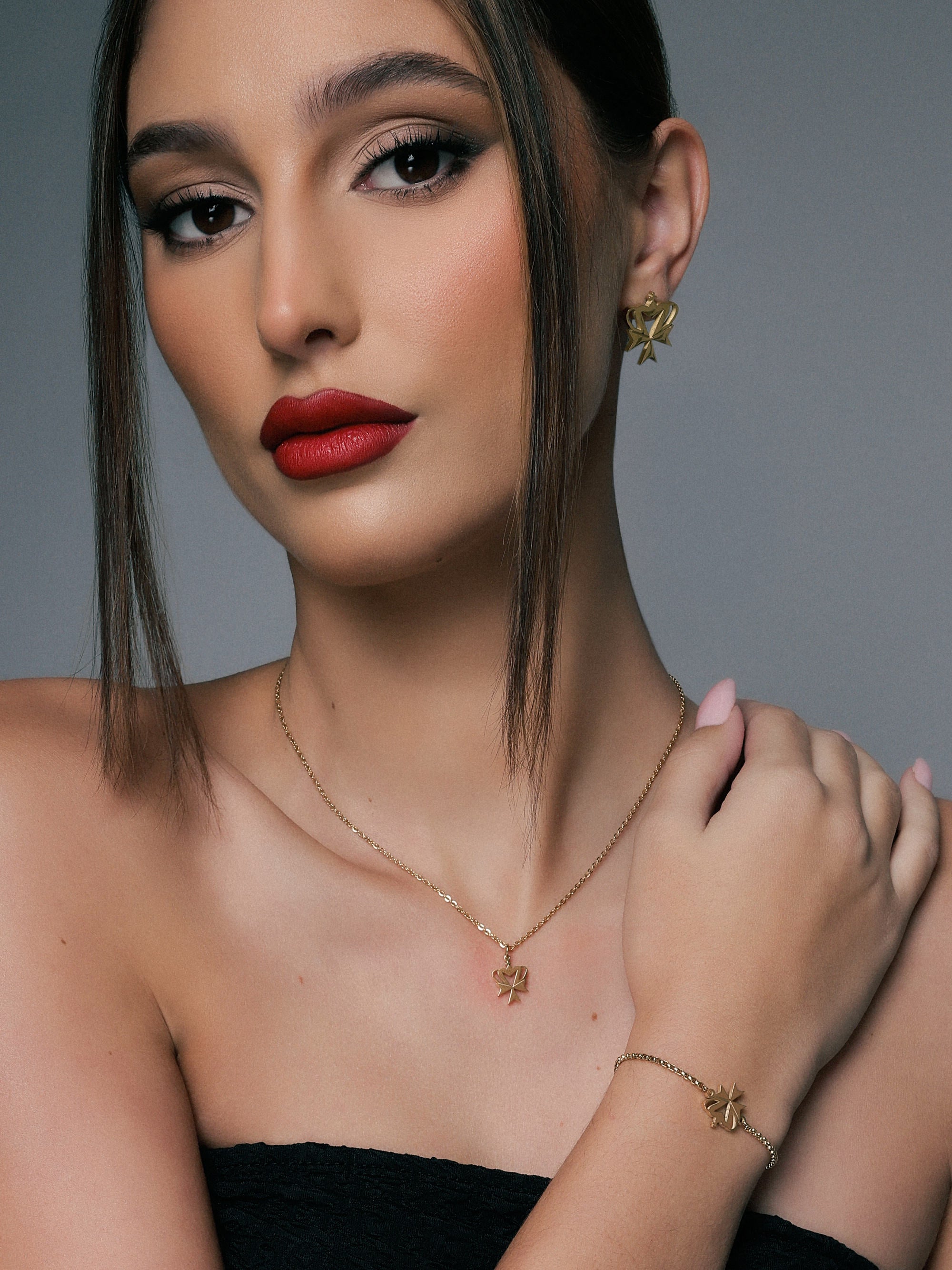 Crown Cross Petite Necklace
