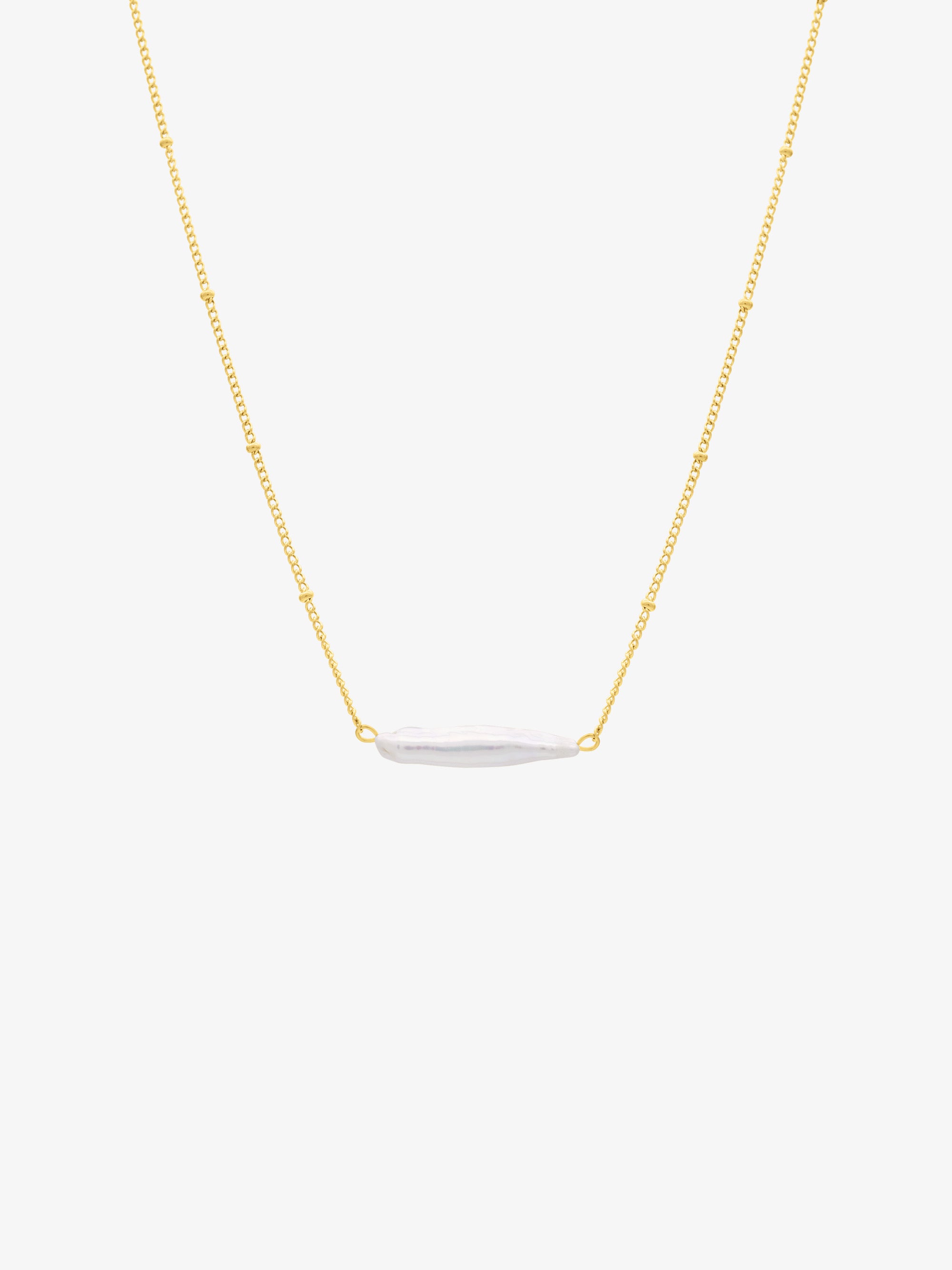 Oblong Pearl Necklace