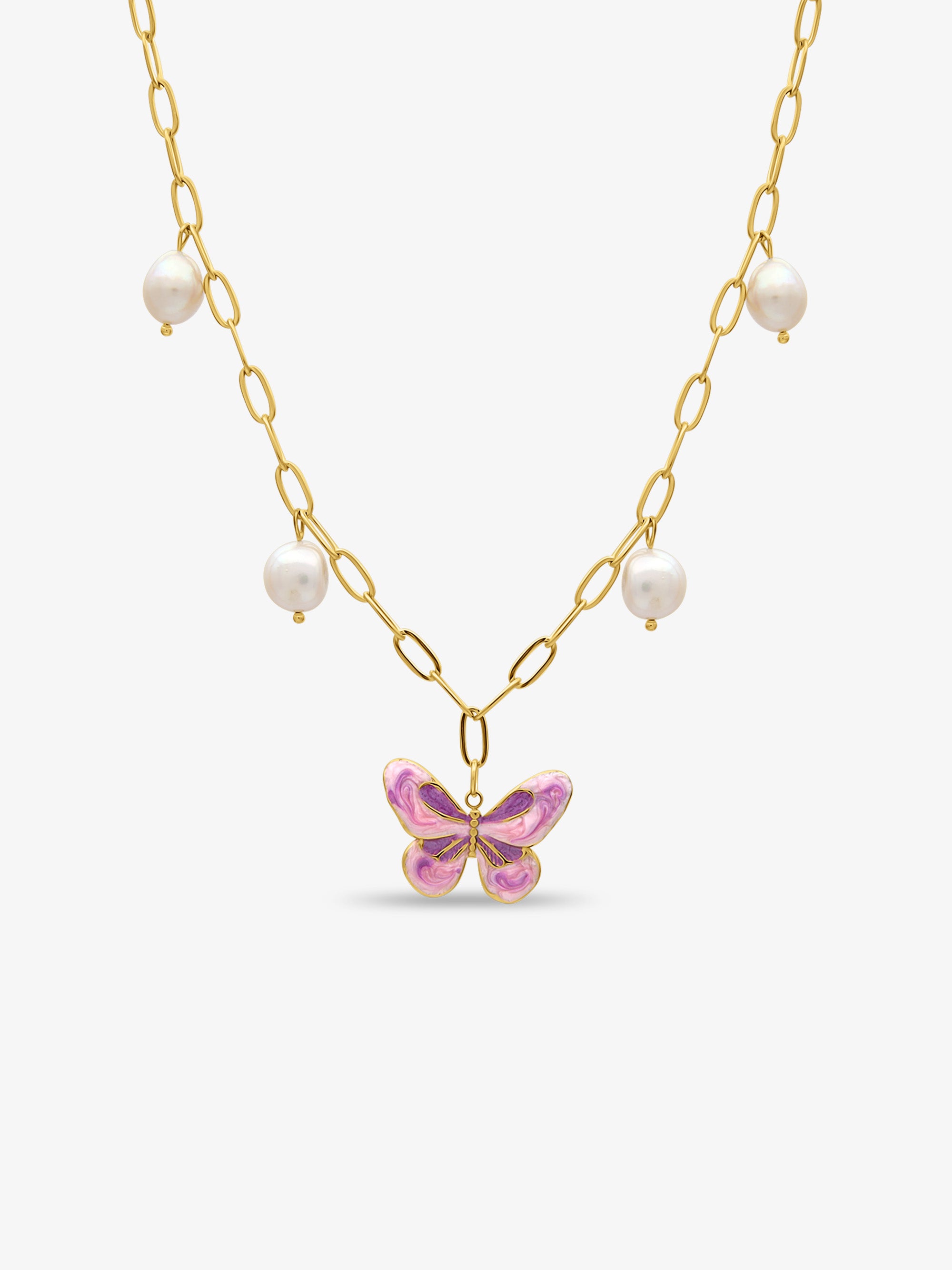 Farfalla Pearl Pink Necklace
