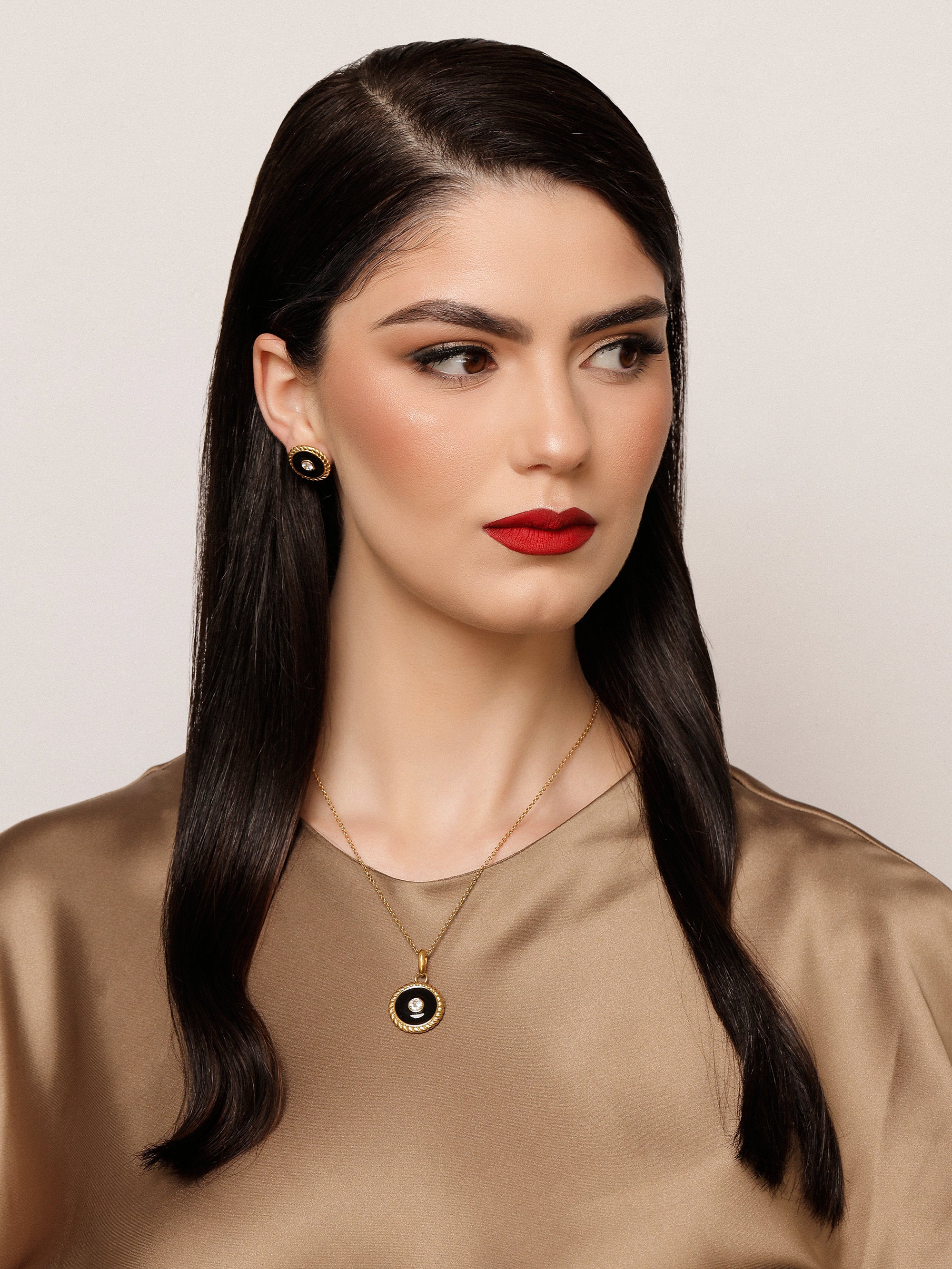 Cable Zirconia Necklace Set