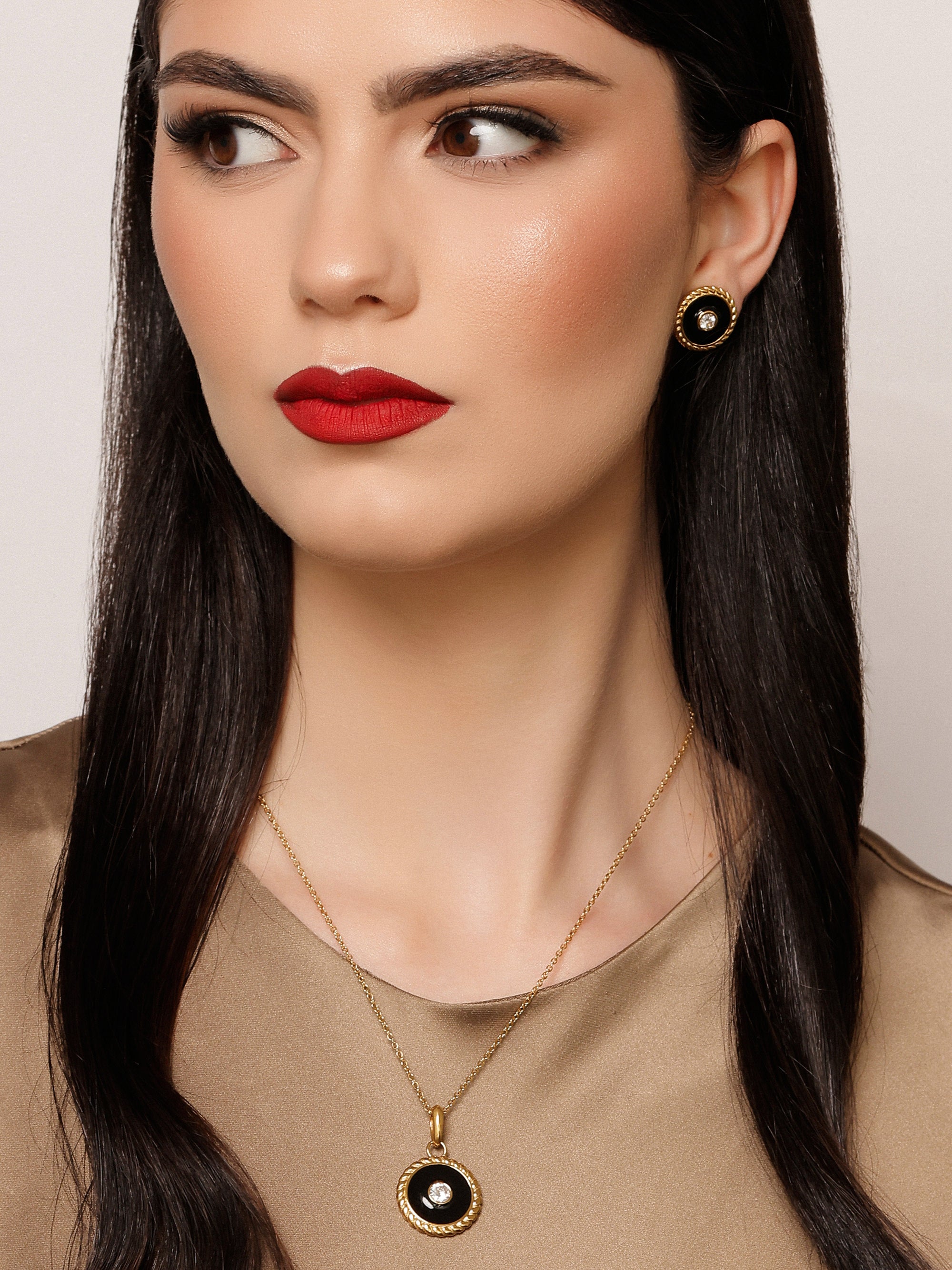 Cable Zirconia Necklace Set