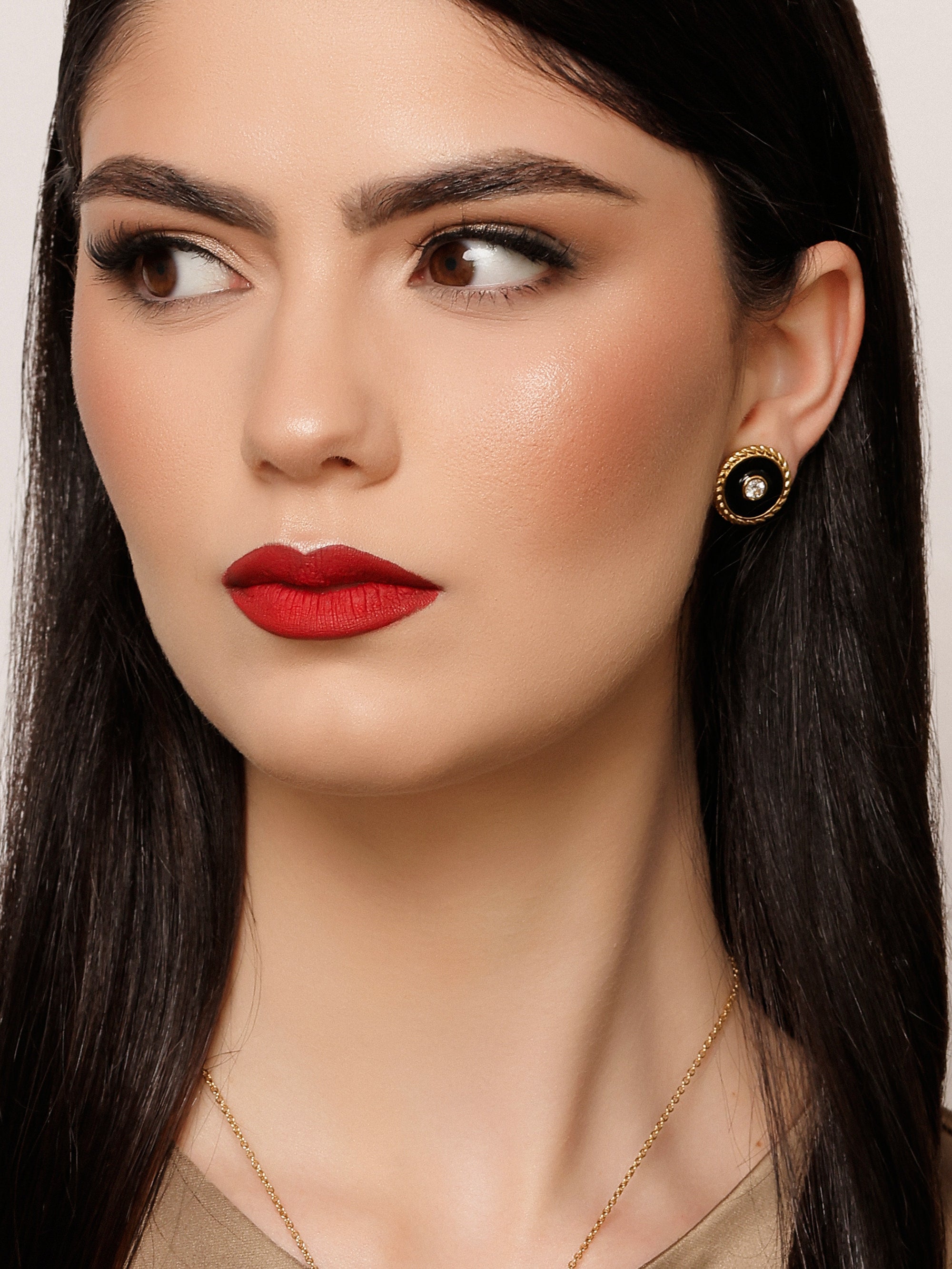 Cable Zirconia Stud Earrings