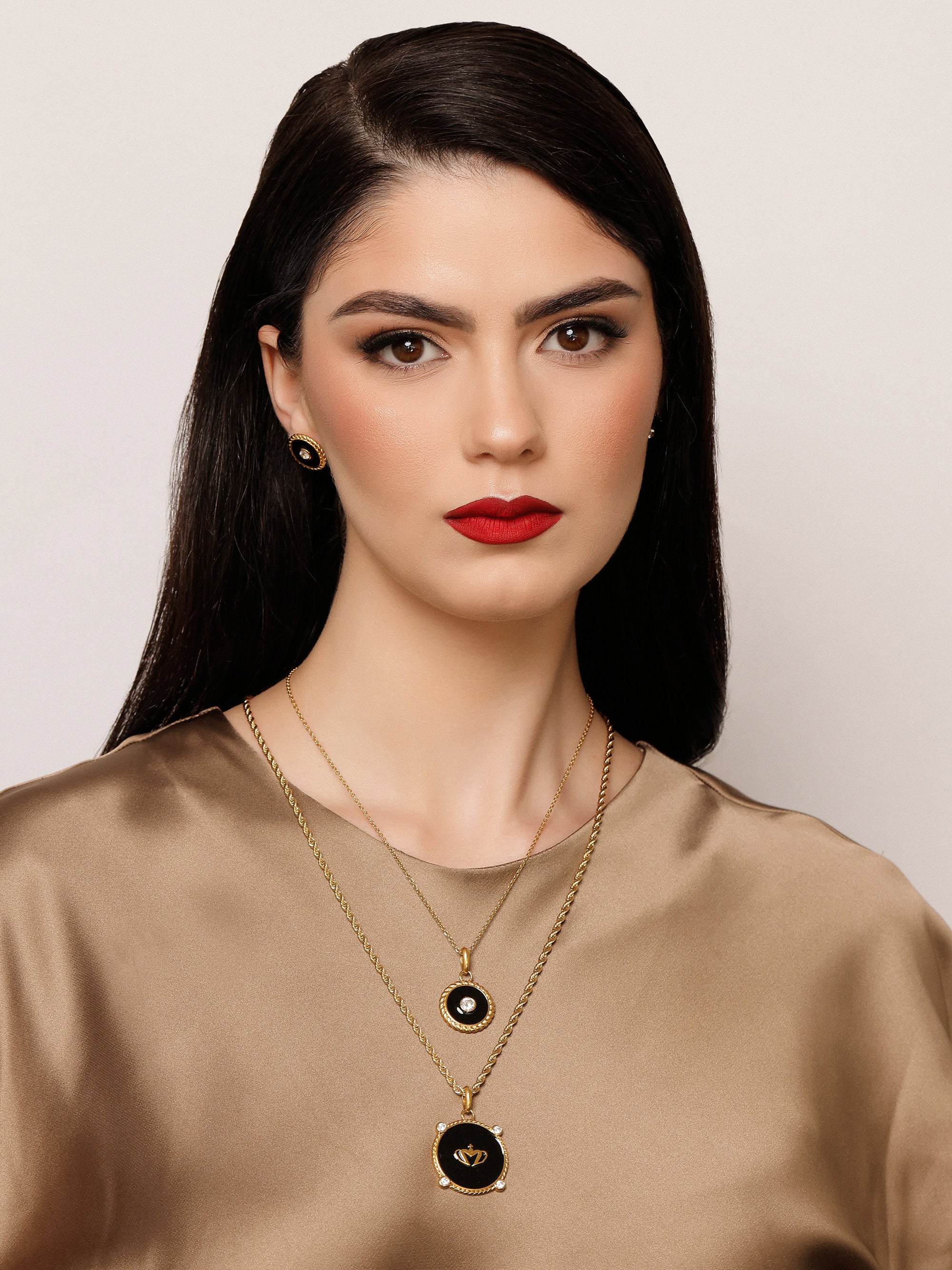 Cable Zirconia Necklace Set