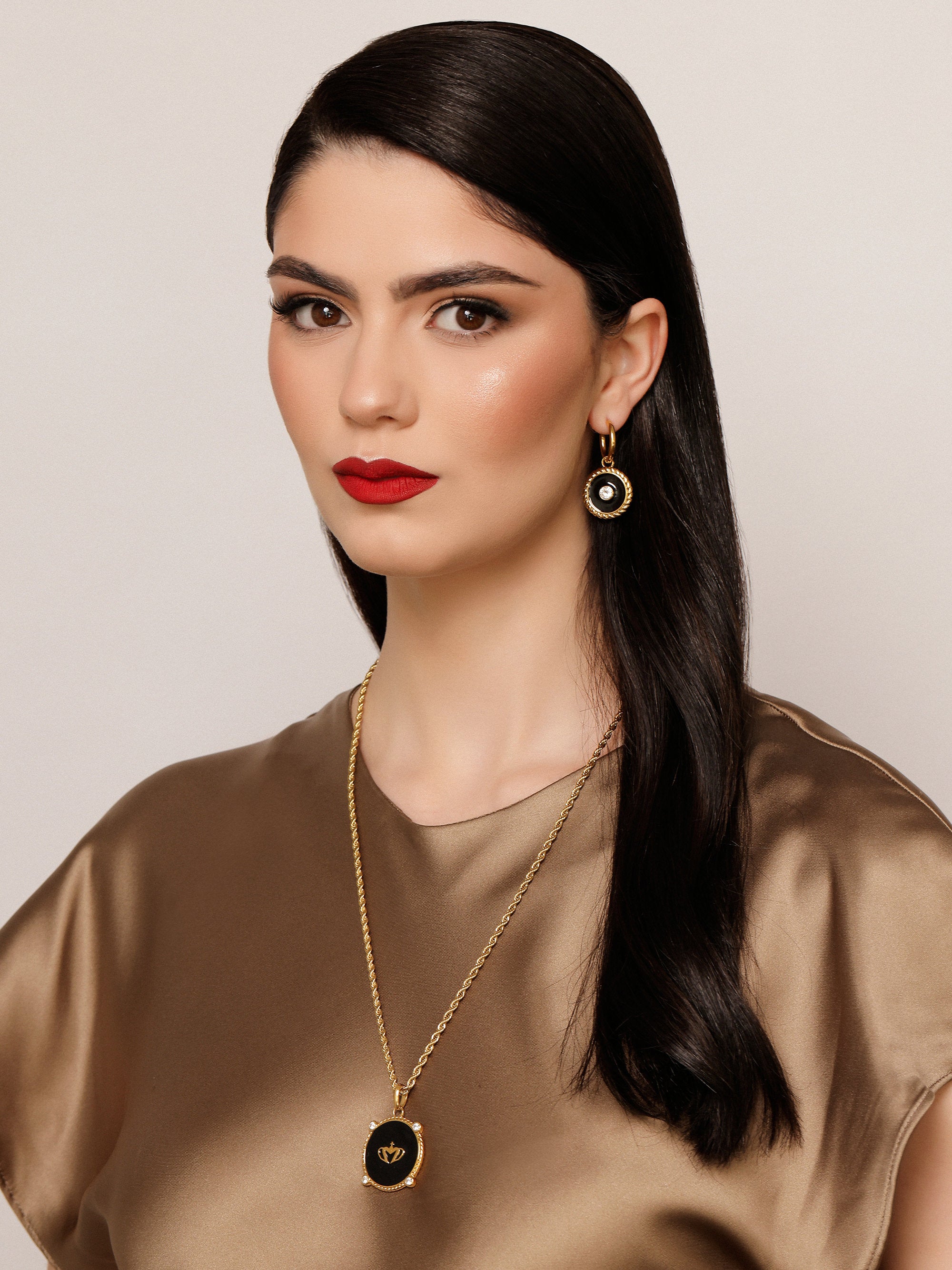 Cable Zirconia Hoop Earrings
