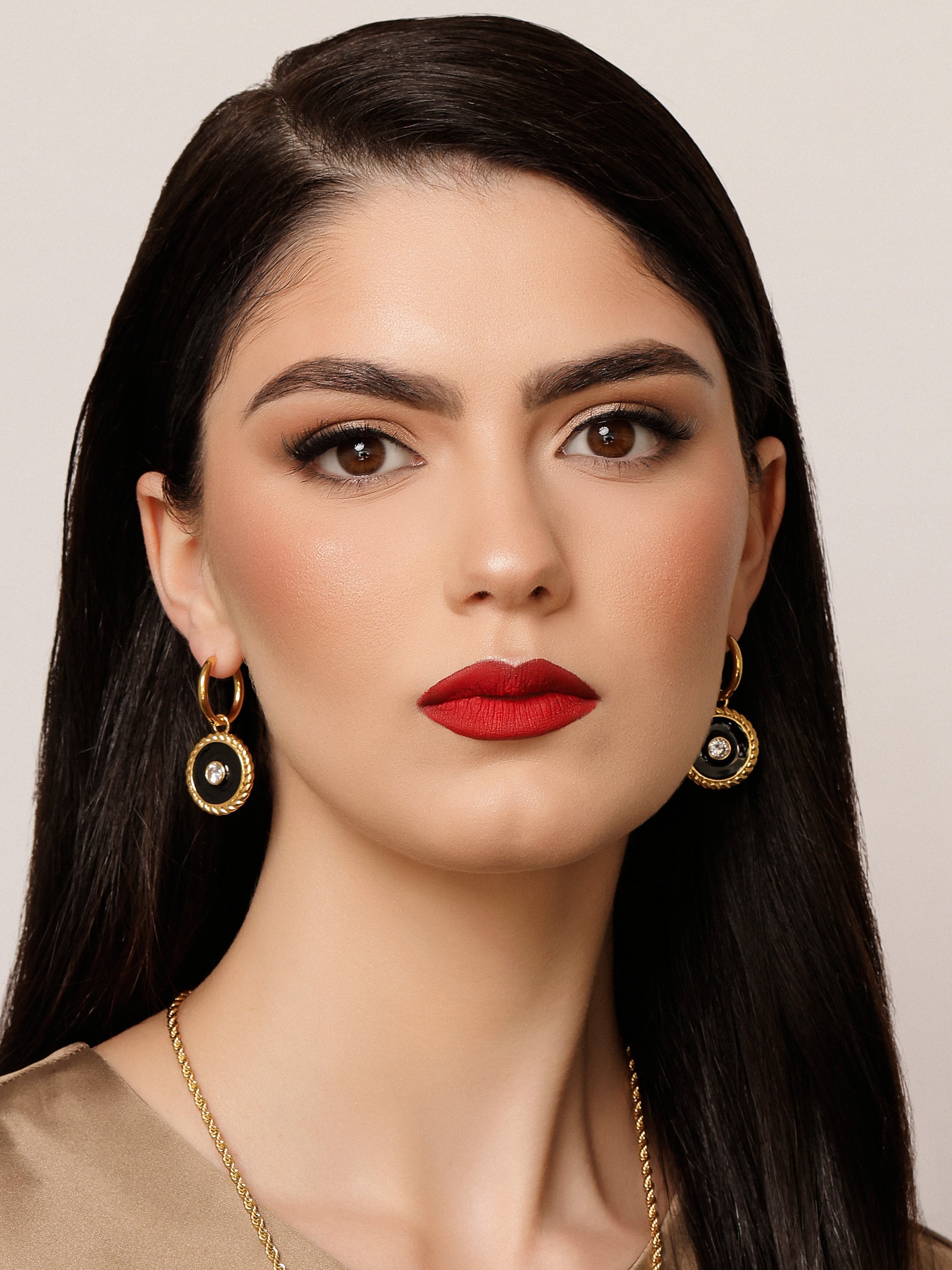 Cable Zirconia Hoop Earrings