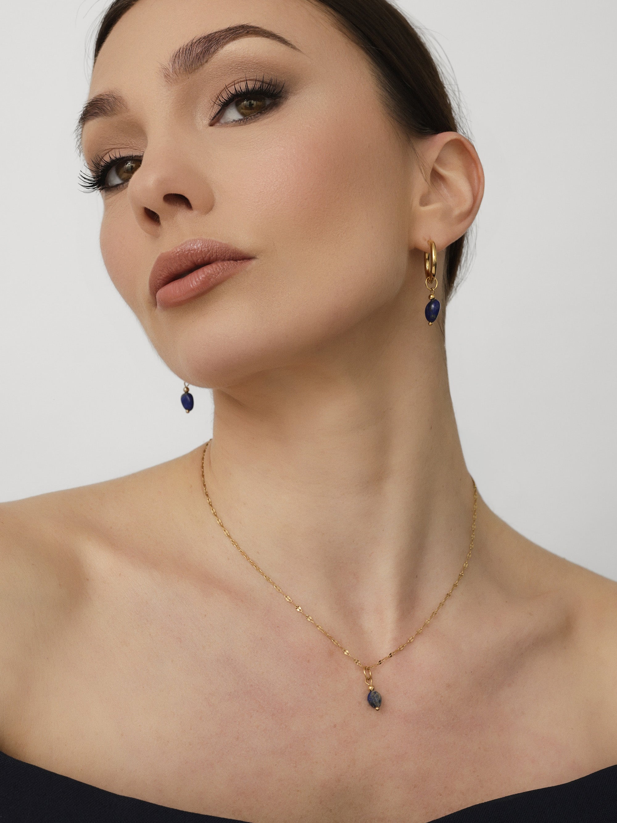 Lapis Blue Hoop Earrings