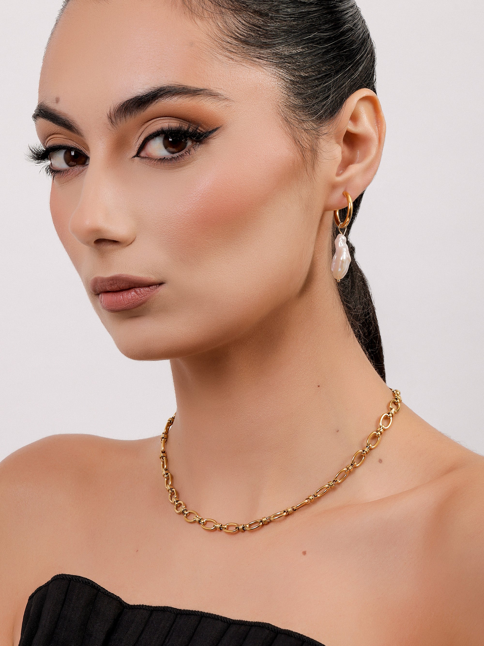 XL FRESH WATER PEARLS HOOPS