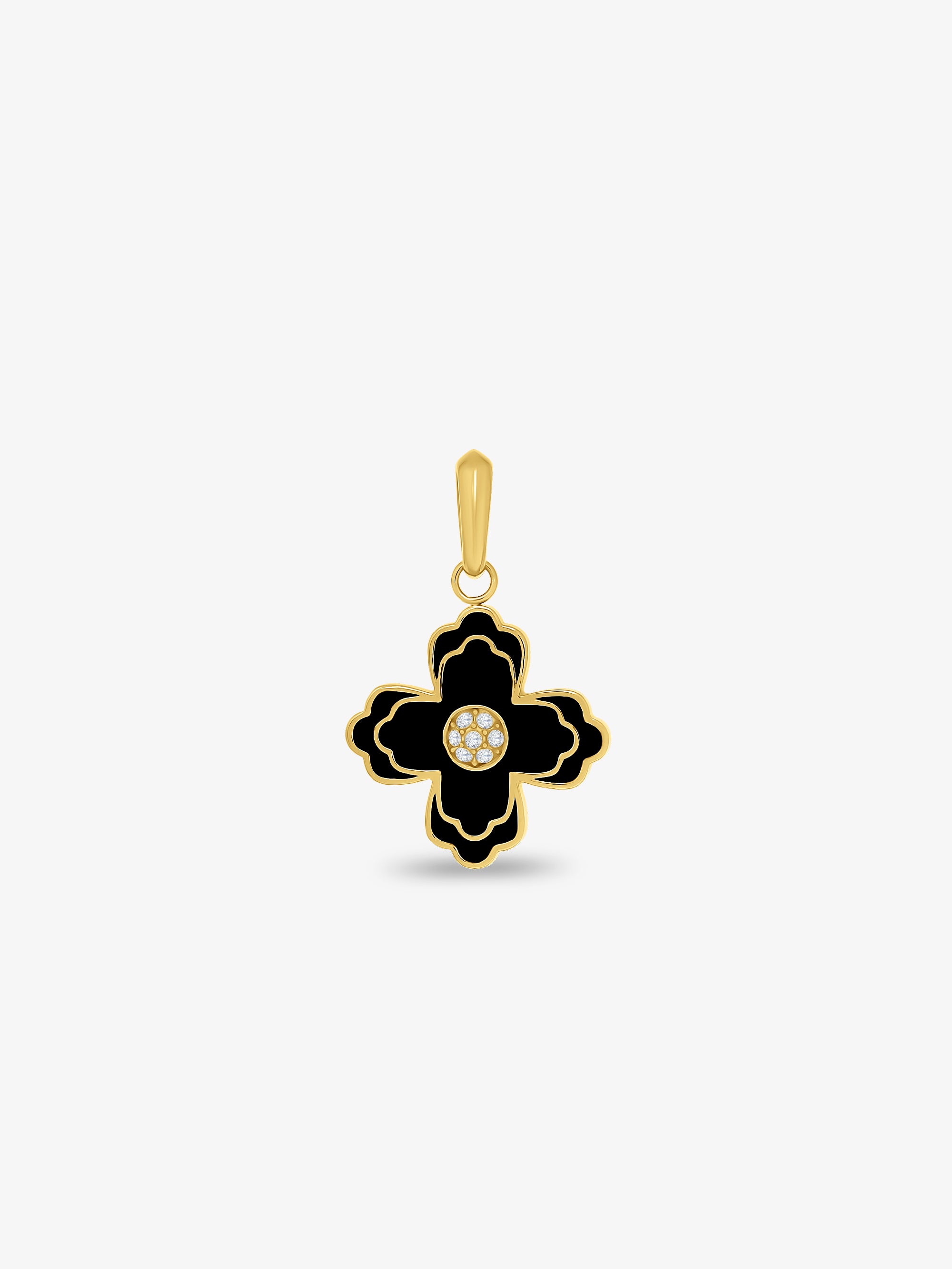 FIORE Black Enamel Pendant