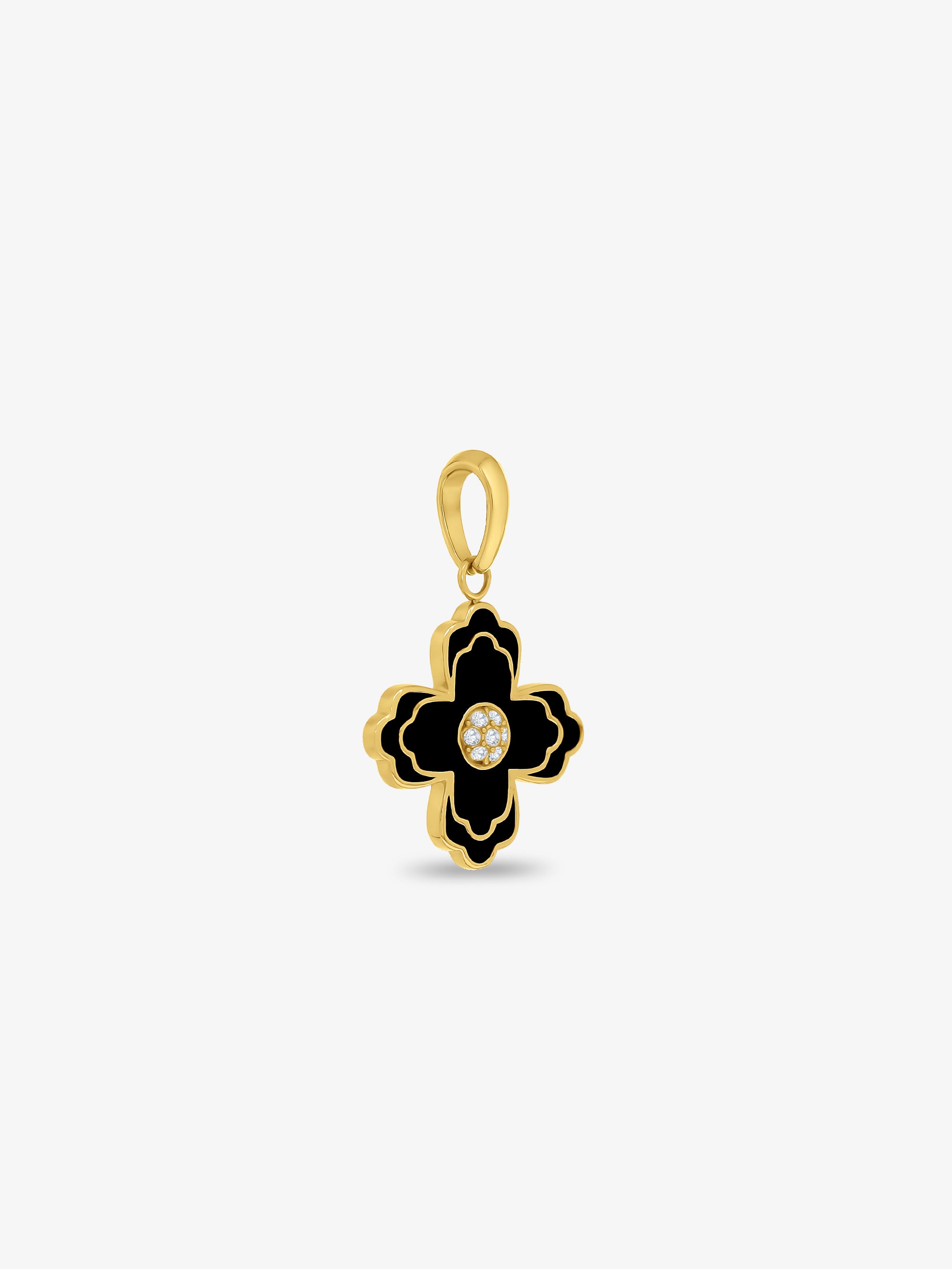 FIORE Black Enamel Pendant