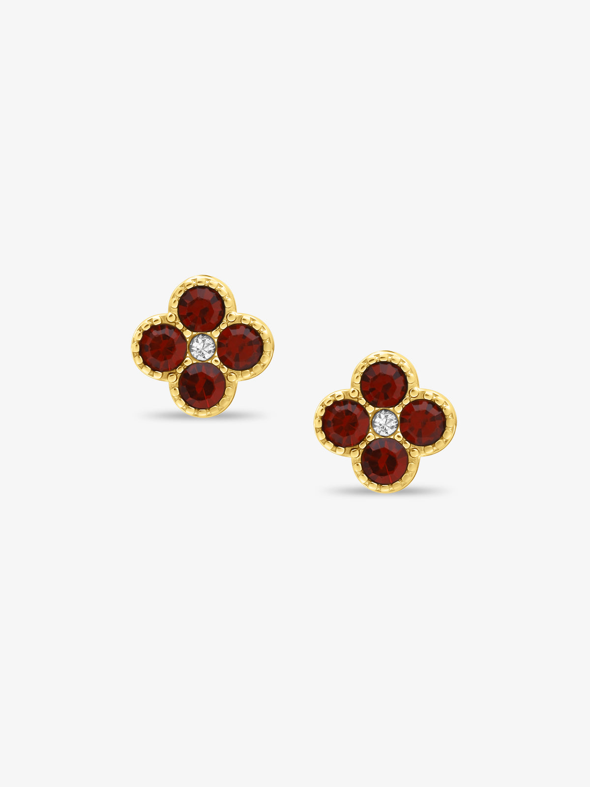 Elise Bordeaux CZ Earrings