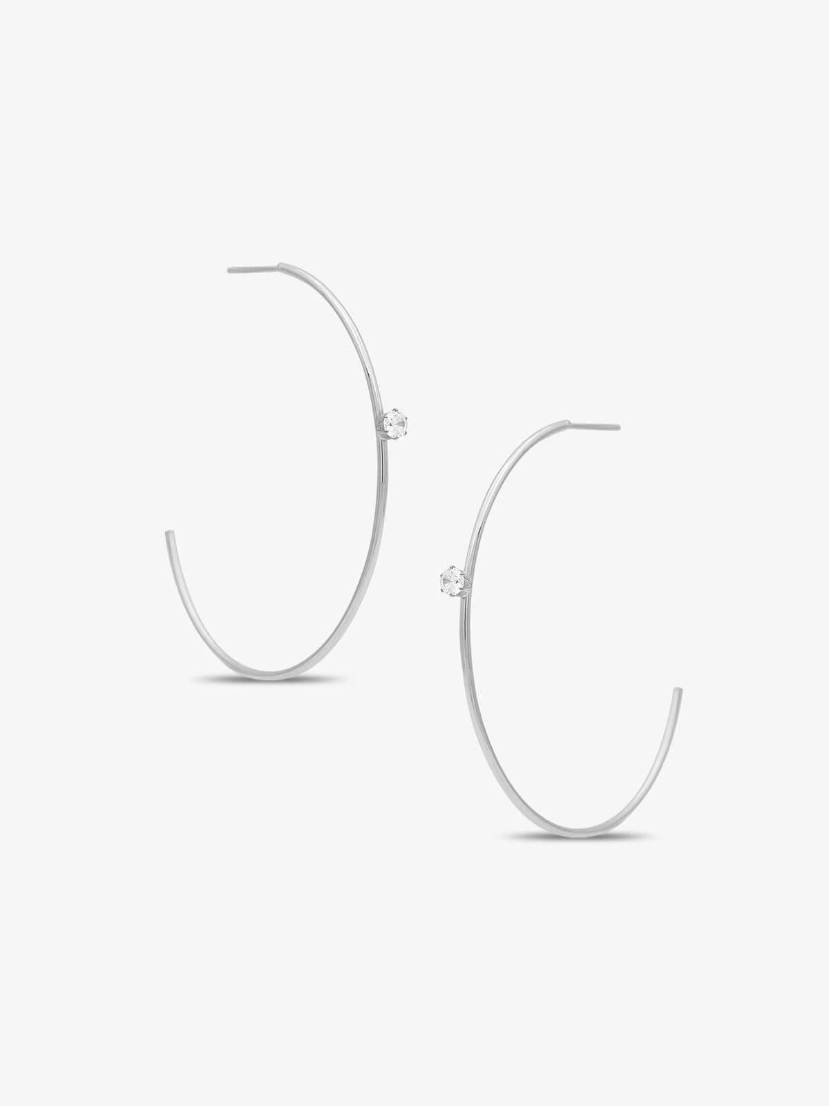 Kelly CZ Silver Hoop Earrings - PREORDER