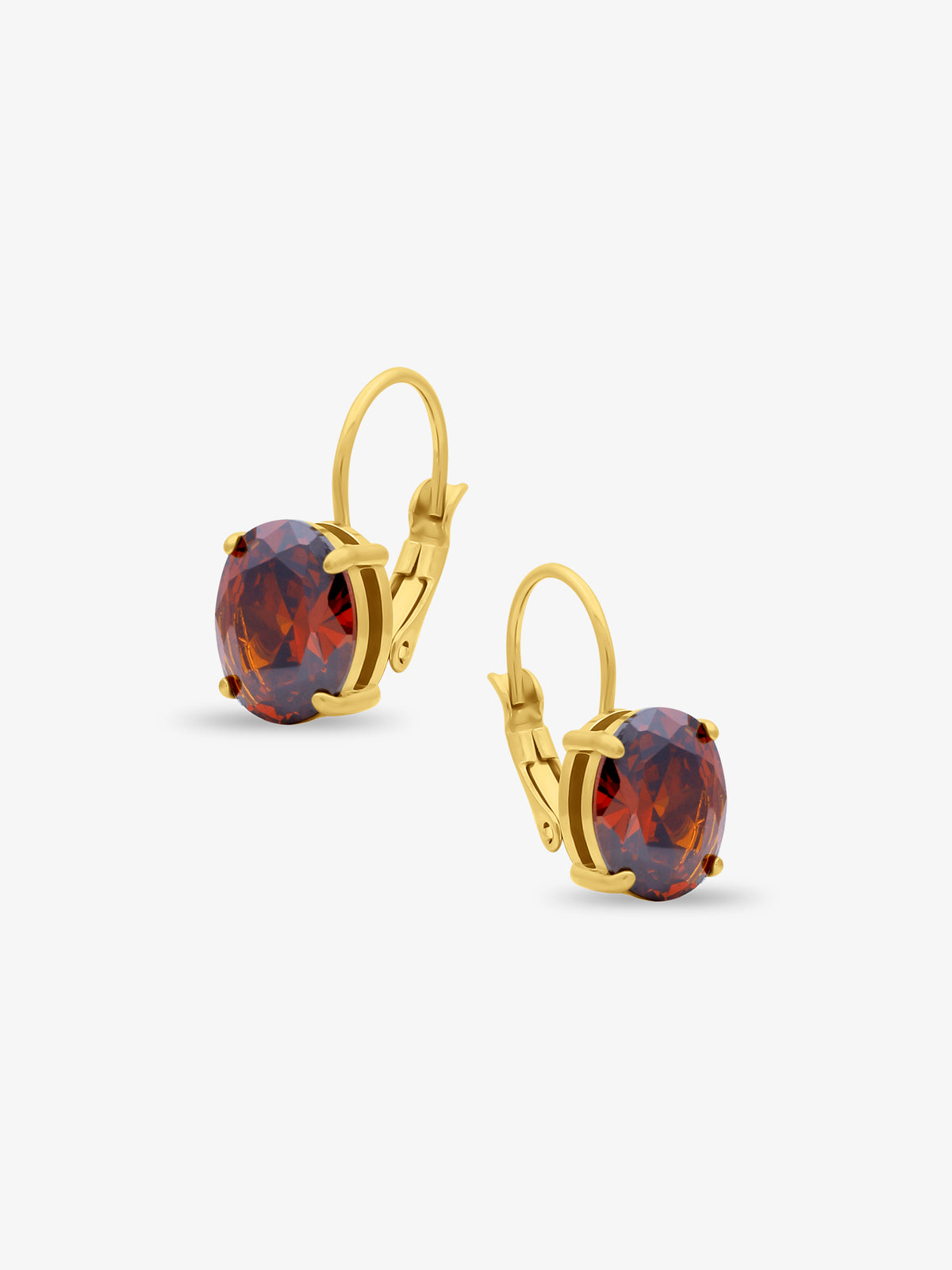 Teresa Garnet CZ Hoop Earrings