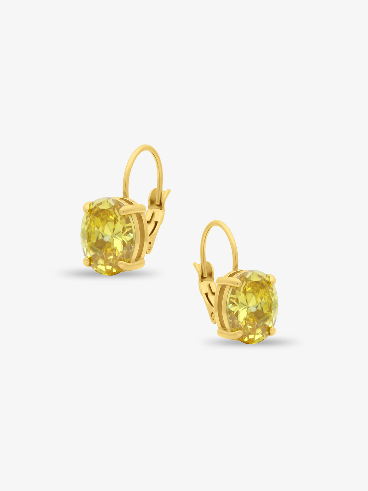 Teresa Citrine CZ Hoop Earrings