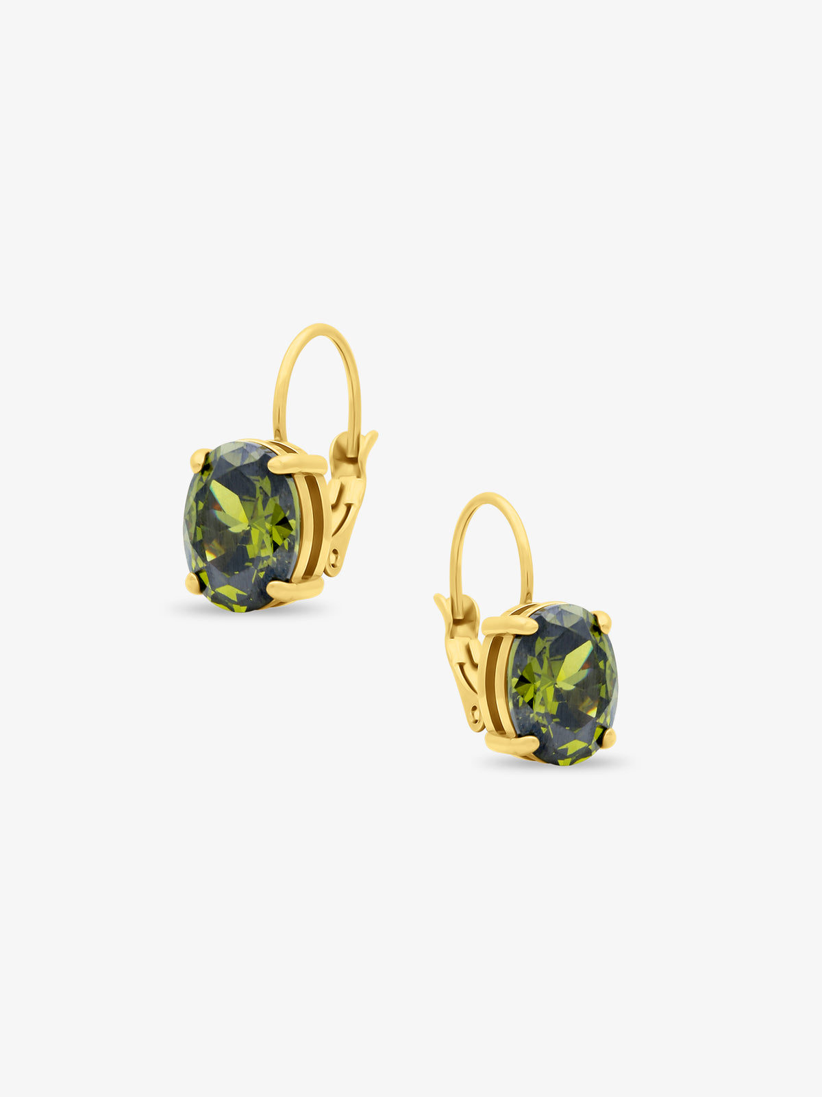 Teresa Peridot CZ Hoop Earrings