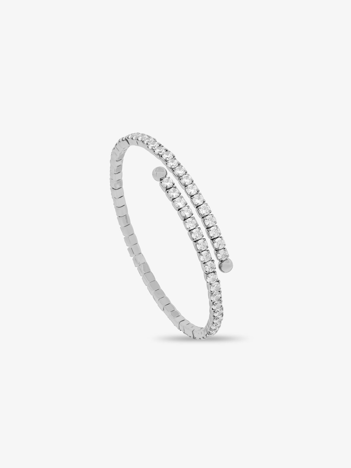 Wrapped CZ Silver Cuff