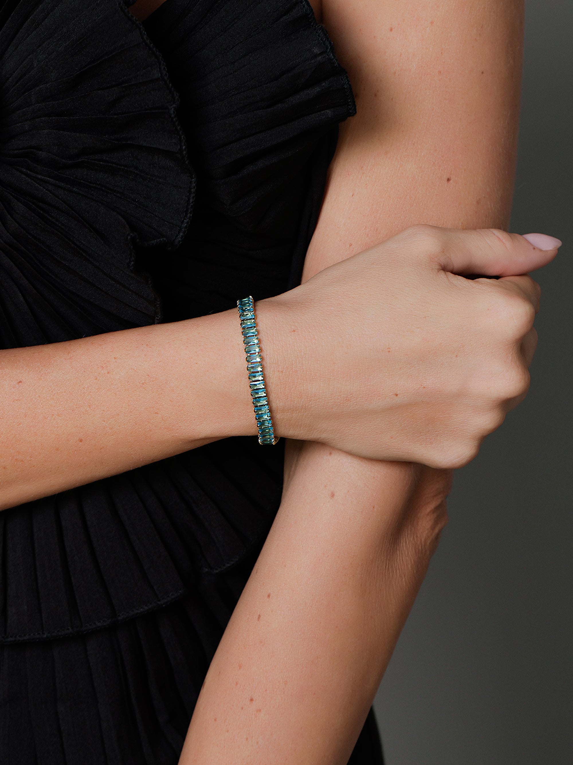 Baguette Sky Blue Zirconia Bracelet