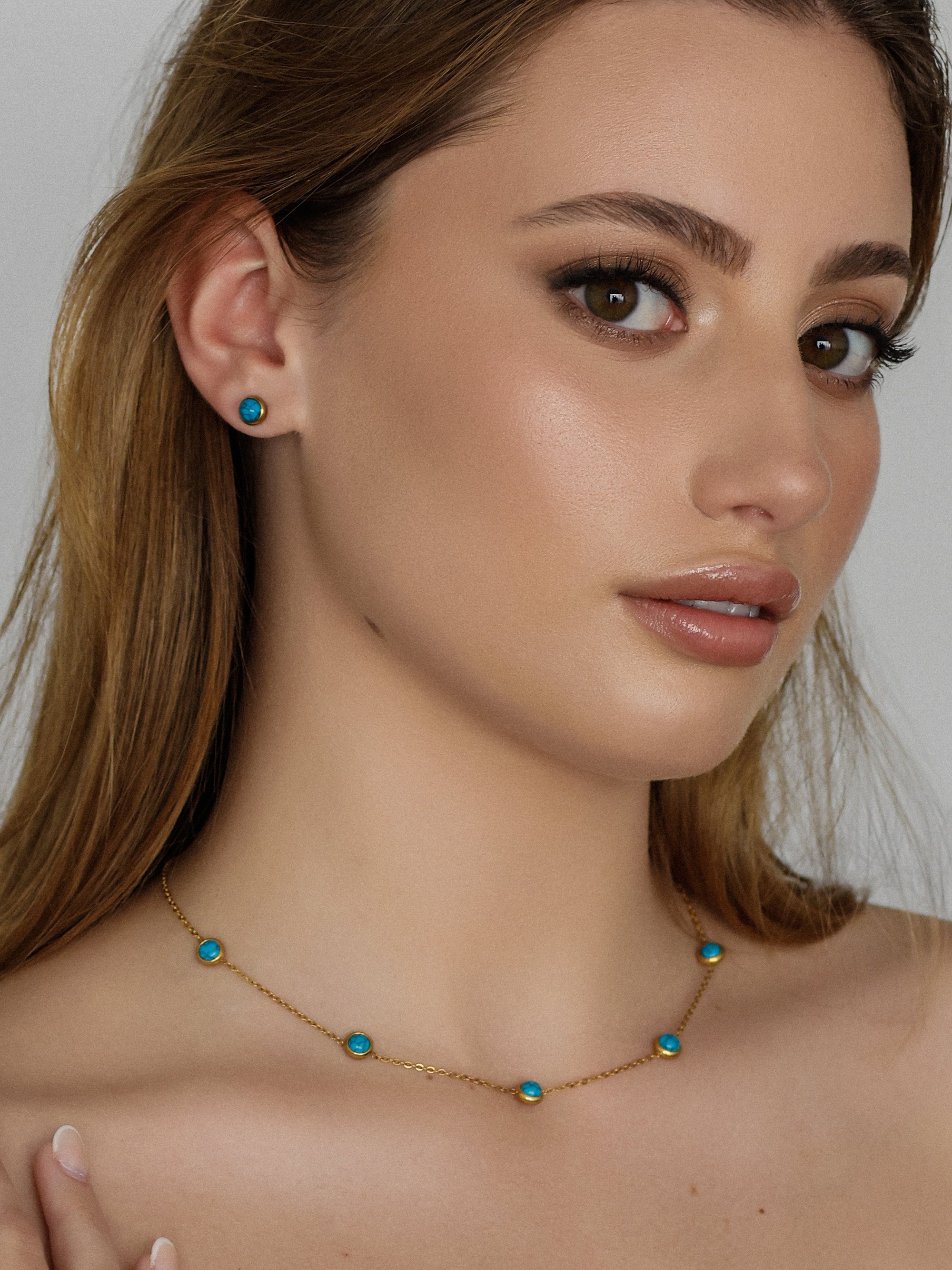 Mini Turquoise Stud Earrings