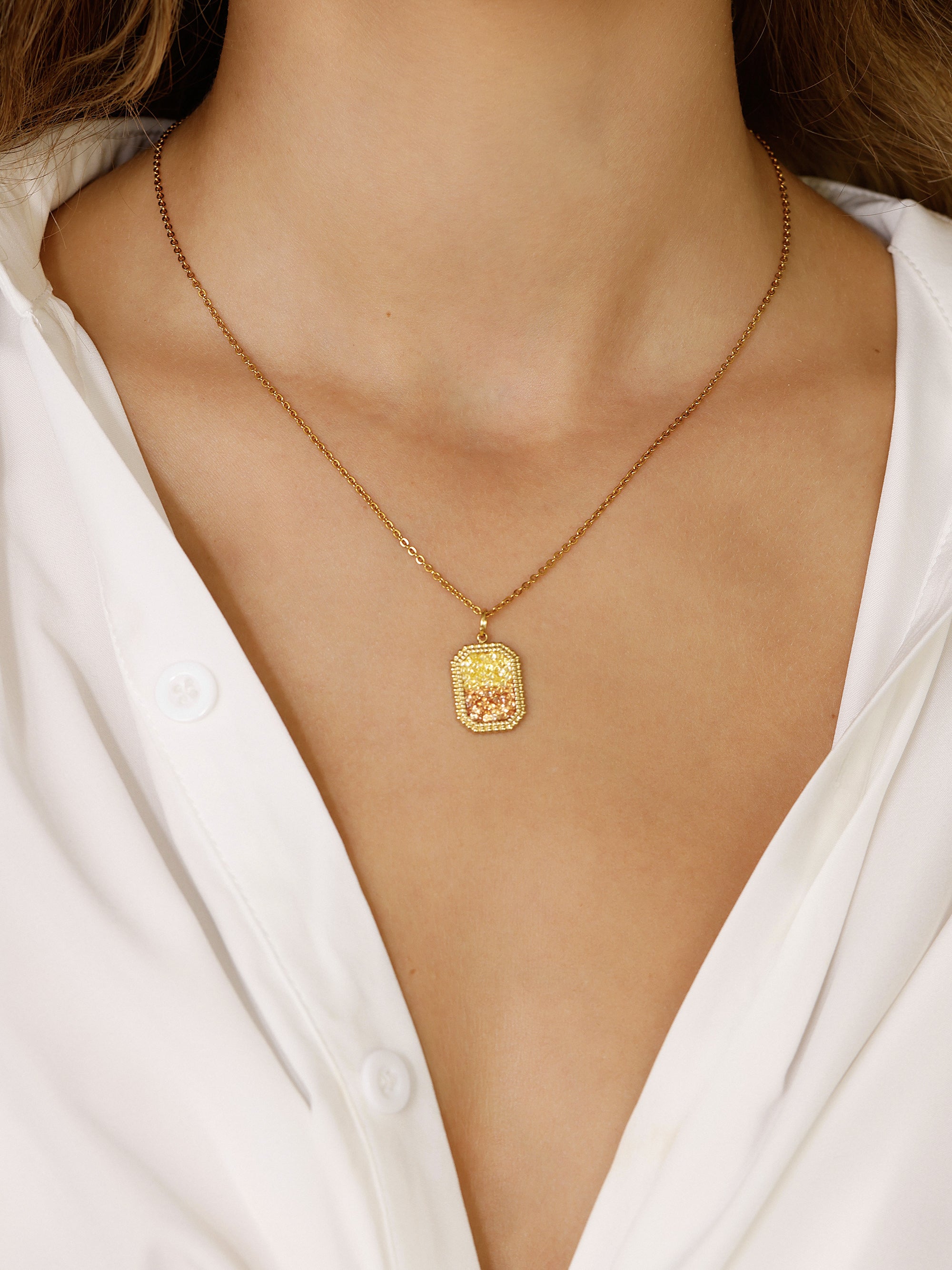 Obsidian Citrine Charm