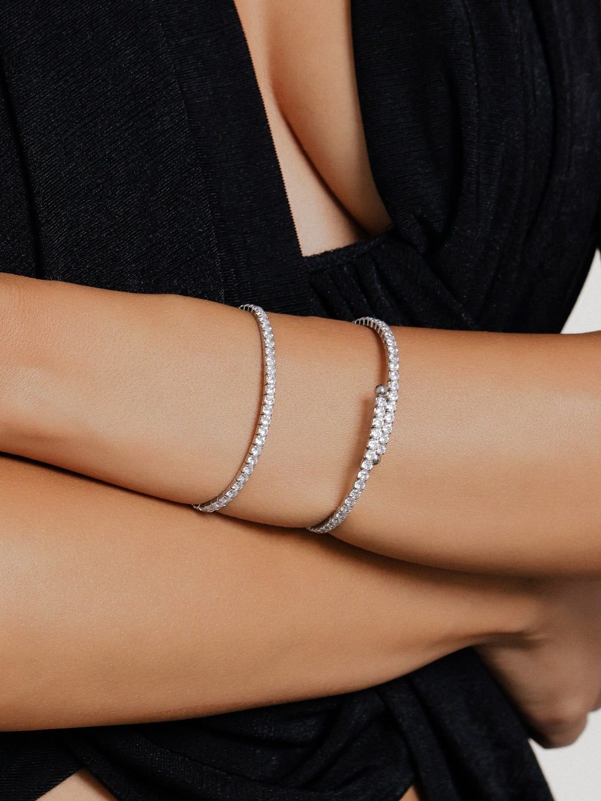 Elastic Tennis Silver Bracelet