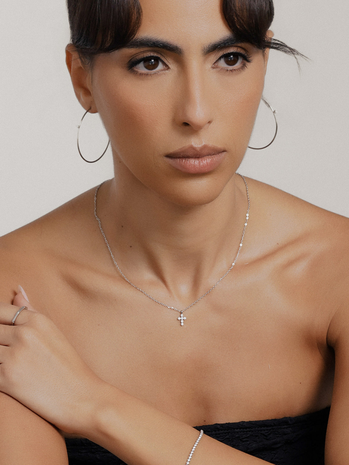 Kelly CZ Silver Hoop Earrings - PREORDER