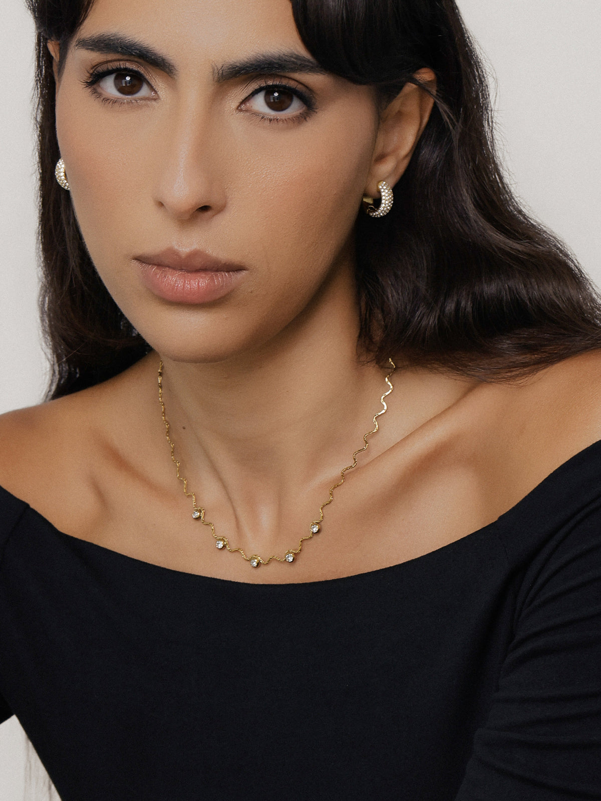 Mel Pave Hoop Earrings
