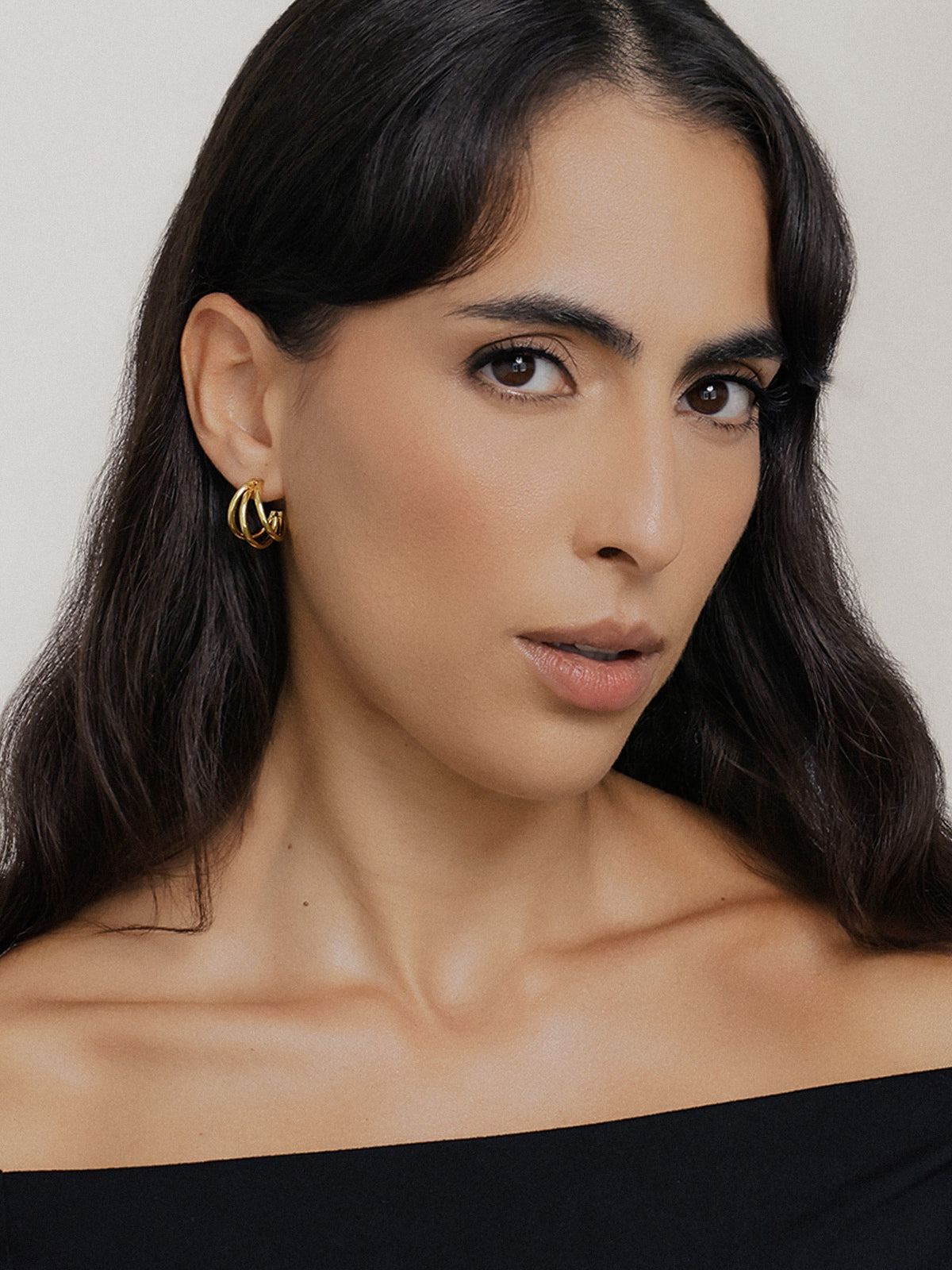 Mini Ines Gold Hoop Earrings