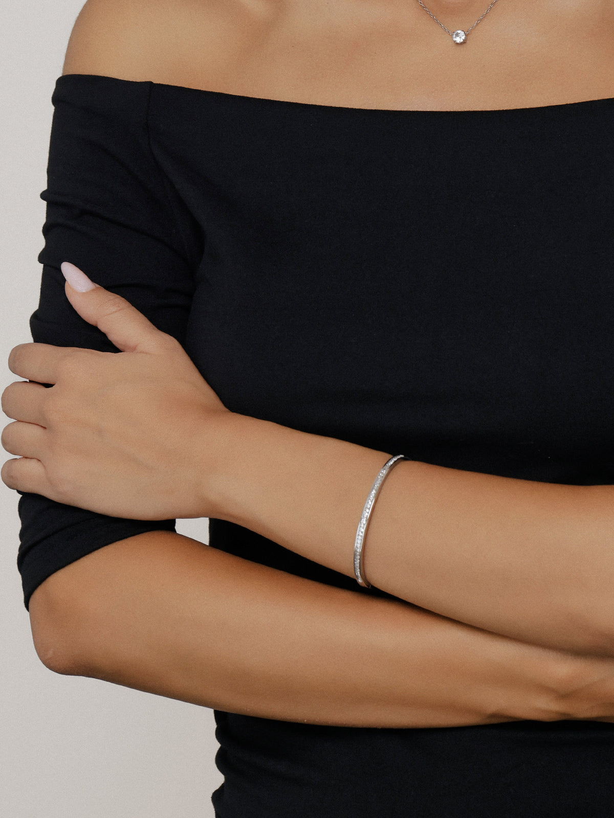 Petite CZ Silver Bangle