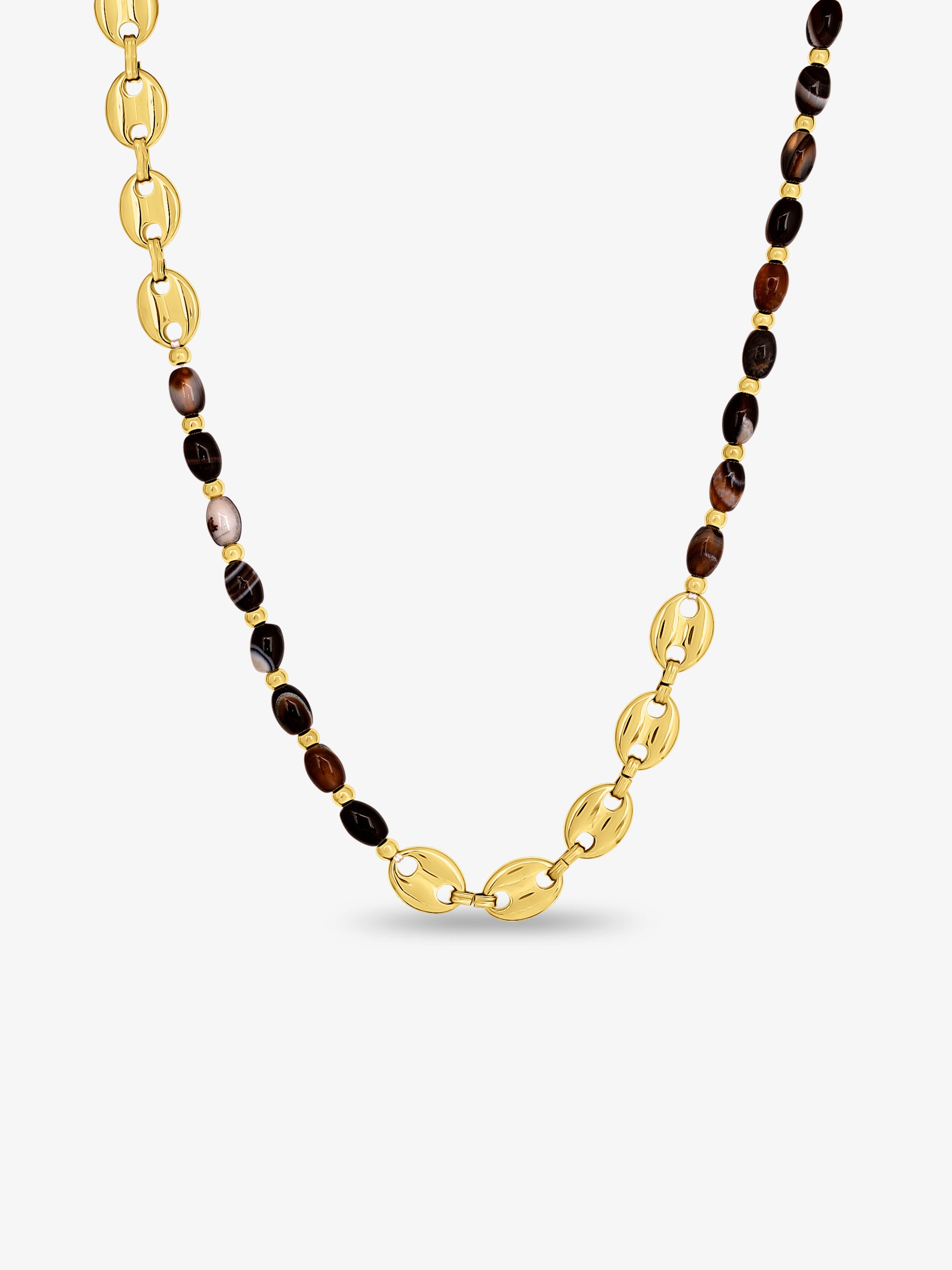 Brown Agate Coffee Bean Necklace