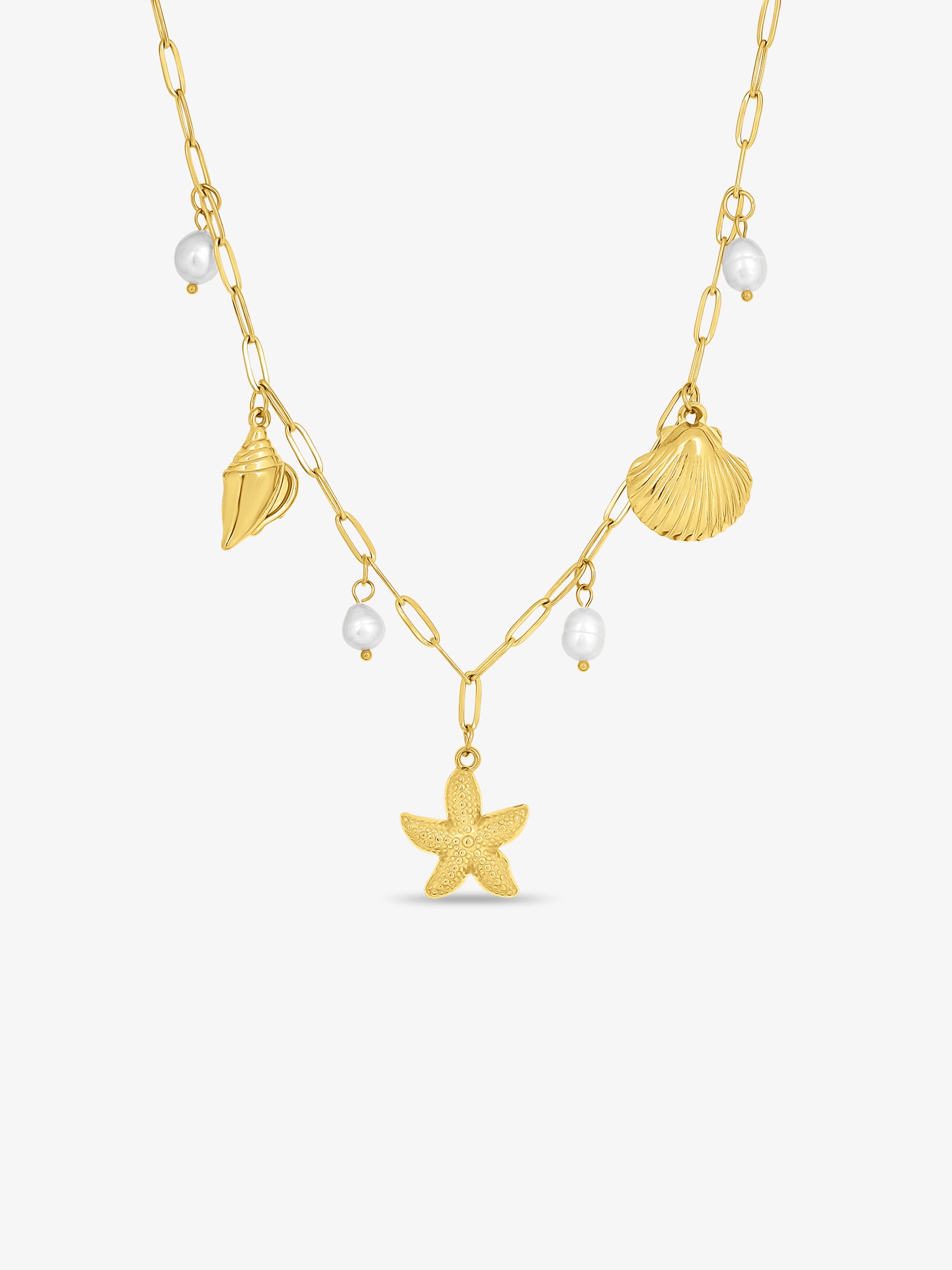 Coral Starfish Shell Necklace