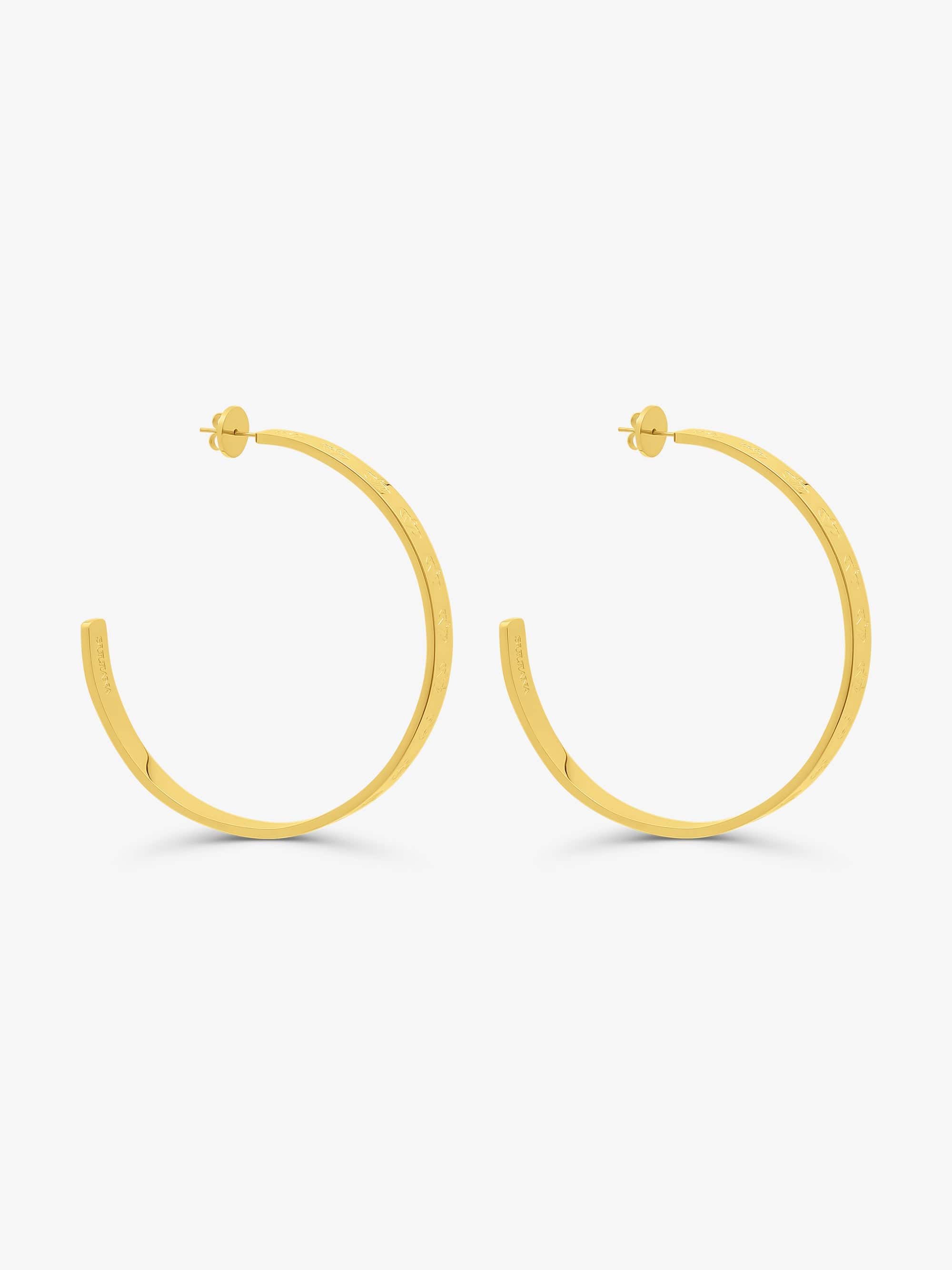 Sultana-Malta EARRINGS 3.tone Hoop Earrings 65mm