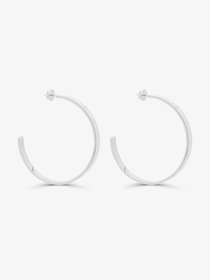 Sultana-Malta EARRINGS 3.tone Hoop Earrings 65mm Silver