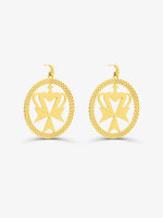 Sultana-Malta EARRINGS Crown Cross Hoop Earrings