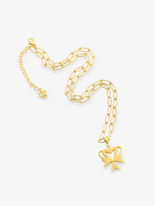 Louis Vuitton LV Crown Necklace Gold Metal
