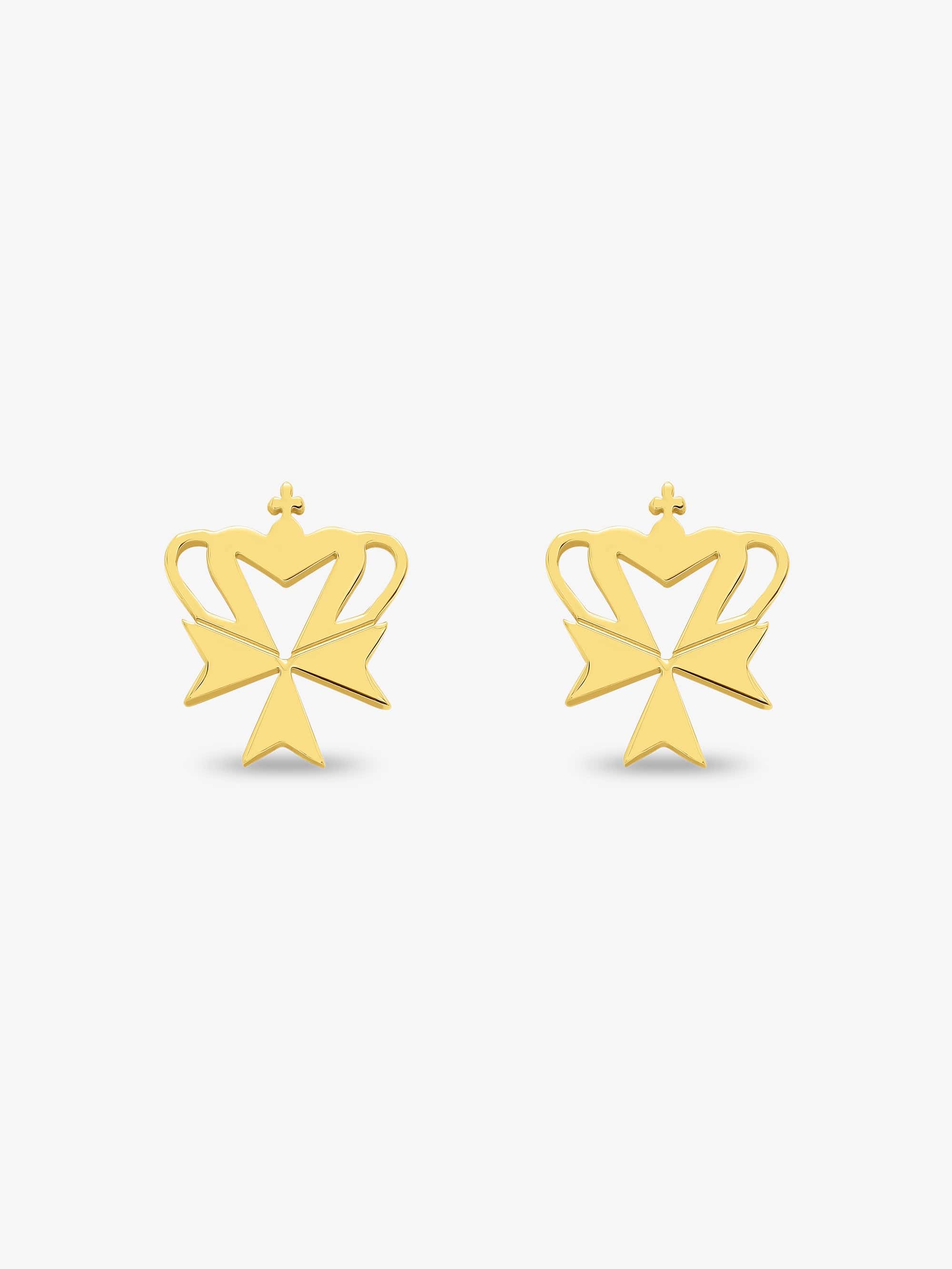 Sultana-Malta EARRINGS Crown Cross Stud Earrings