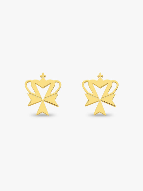 Sultana-Malta EARRINGS Crown Cross Stud Earrings