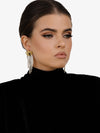 Sultana-Malta EARRINGS Crown Crystal Fringed Earrings Gold