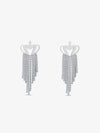 Sultana-Malta EARRINGS Crown Crystal Fringed Earrings Silver