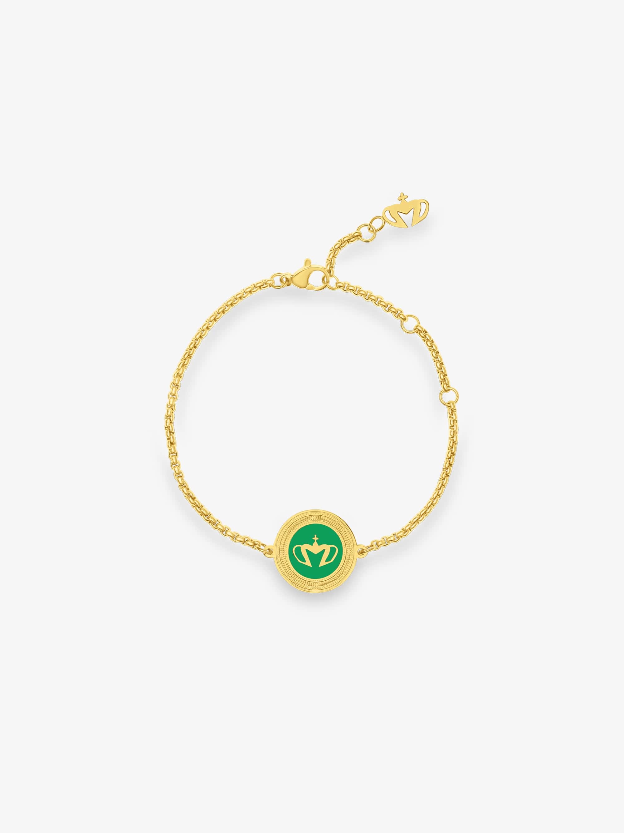 Sultana-Malta BRACELETS Crown Enamel Medal Bracelet Green
