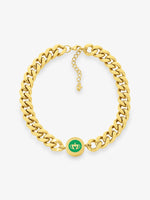 Sultana-Malta NECKLACES Crown Enamel Medal Choker Green
