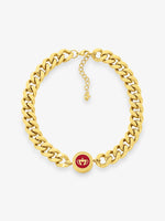 Sultana-Malta NECKLACES Crown Enamel Medal Choker Red