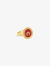 Sultana-Malta RINGS Crown Enamel Medal Ring Red