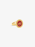 Sultana-Malta RINGS Crown Enamel Medal Ring Red