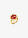 Sultana-Malta RINGS Crown Enamel Medal Ring Red