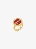 Sultana-Malta RINGS Crown Enamel Medal Ring Red