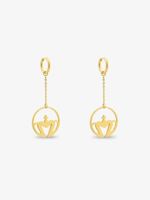 Sultana-Malta EARRINGS Crown Hoop Drop Earrings