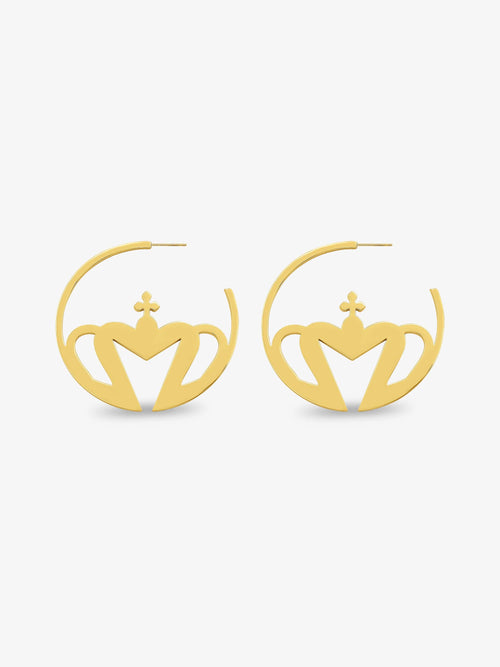 Sultana-Malta EARRINGS Crown Large Hoop Earrings