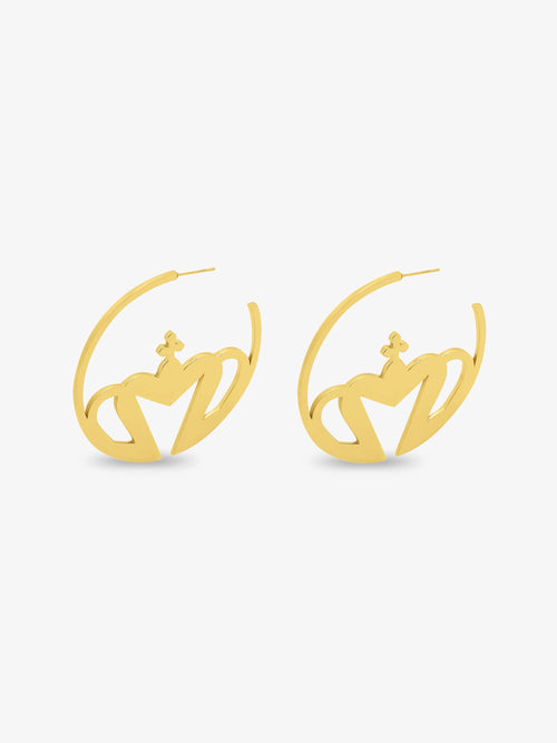 Sultana-Malta EARRINGS Crown Large Hoop Earrings
